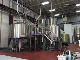 Four Vessel Craft Beer Brewing Equipment Stainless Steel Steam Heating