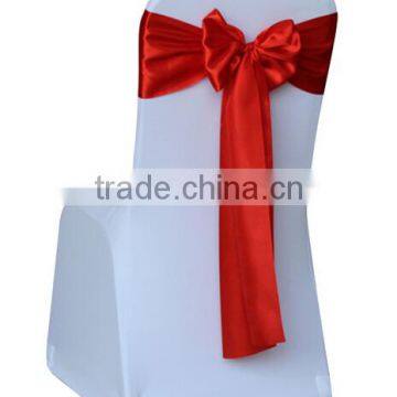 cheap spandex chair cover with red self-tie chair sash