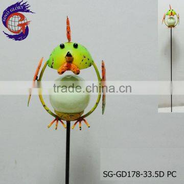 metal garden decoration colorful glow in the dark chicken sticks