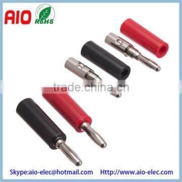 4mm Banana plug Connector speaker male - Plastic - Black & Red