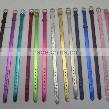 Wholesale Custom Metallic and Snakeskin PU Leather Wrist Bands Bracelets