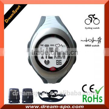 2014 best fintess device 110Hz wireless cycling watch Jogging heart rate watch with chest belt