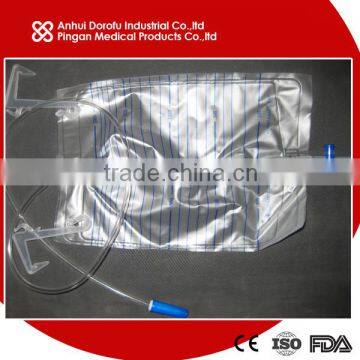 Single use urine bag with cross valve CE ISO