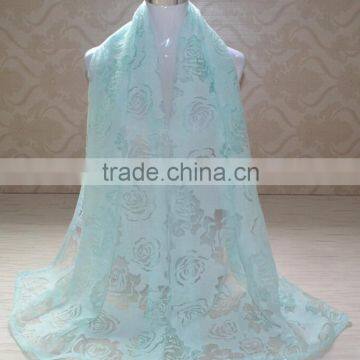 Wholesale New High Grade Lady Fashionable Hollow Rose Flower Lace Scarf Quality Choice