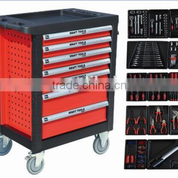 Iron, stainless steel high quality 7 drawers trolley with tools