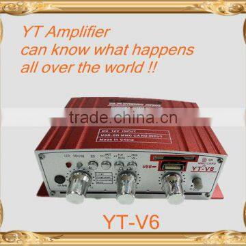 USB/SD/TF card+DC12V mp3 play+mini amplifier V6 with CD/VCD/DVD audio input/remote control/color case