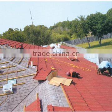 Wood design stone coated steel metal roofing tiles