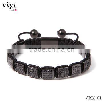 square beads bracelet rectangle logo beads bracelet high end jewelry men beaded bracelet