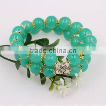 Fashion Handmade Double Rowed Jade Beads Bracelet