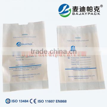 Dental Heat Sealing Sterilization Gusseted Paper Pouch with 70gsm France Arjo paper