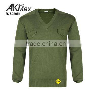 Olive Green Men's Military Winter Sweater Of High Qualtiy