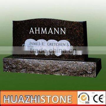 xiamen producer of 2 hearts granite tombstone and monuments on sale