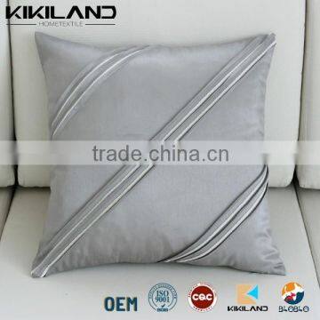 Pleated With Trim Silver Dupioni Pillow Cushion Covers wholesale