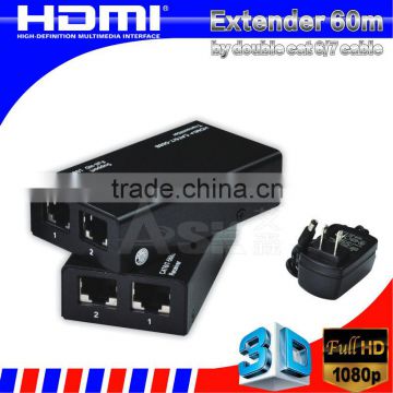 HDMI Extender over Cat 5/6 for 1080p Full HD, 3D, up to 60m