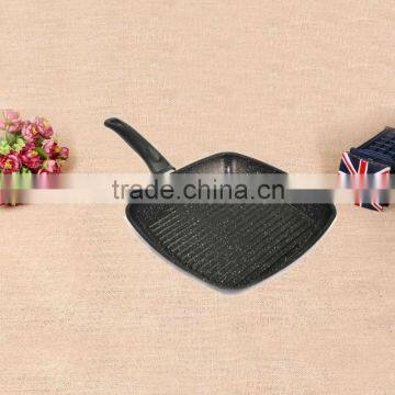 Aluminum Non-stick Marble coating square fry pans skillets grill pans cookware