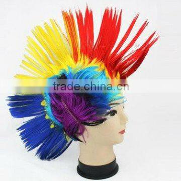 hot sales Multi Colour Punk/Mohican Rocker Wigs football wigs W0137