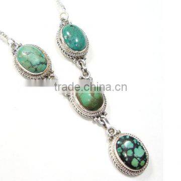 silver necklace turquoise jewelry semi precious stone jewelry