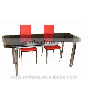 ST-070 glass dining table 6 chairs set