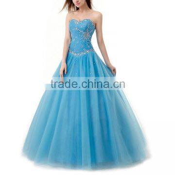 Western Quinceanera Dresses Royal Blue and White Wedding Dresses Muslim Hijab Wedding Dress Crystal Beaded Bodice Evening Dress photo-2