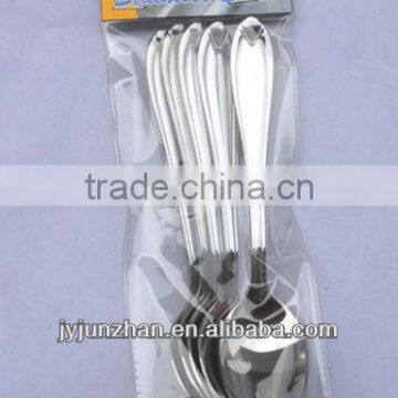 Supermarket hot sell coffee spoon sets with hang tag and high mirror