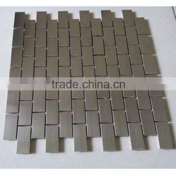 Hot sale 48*23mm silver stainless steel mosaic tile for wall