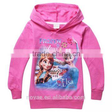 Frozen Children Custom Hoodies Clothing For Girls Sweater Hoody Winter Wear Kids New 2014 Cartoon Long Sleeve 100% Cotton