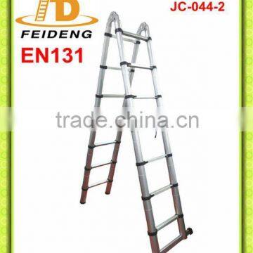 EN131 Double sides telescopic ladder Aluminium step ladder