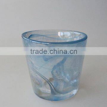 Blue sky special design thick leadfree crystal manufacture popular candle holder cup