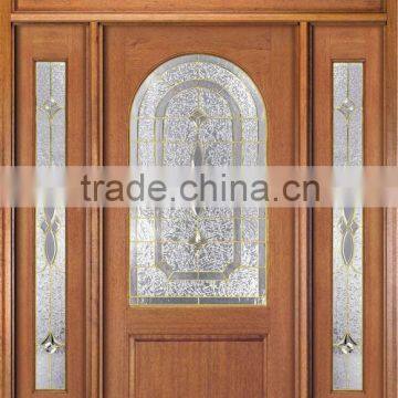 Decorative Glass Wood Design Doors With Side Lite Transom DJ-S9106STHS