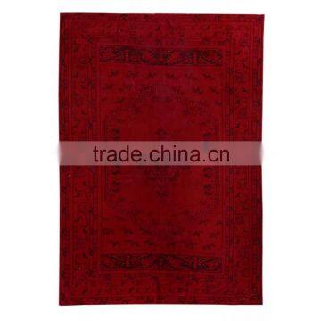 Handmade Turkish Carpet - Red Over-dyed Rug (6,4 x 5,2 feet)