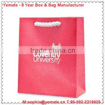 Red Fashion Paper Gift Bag for New York Market with Handle & Silver Logo