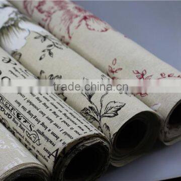 Thin artificial jute printed flower jute fabric