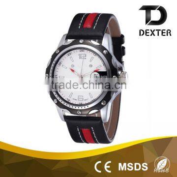 Factory direct supply minimalist mens genuine leather watch