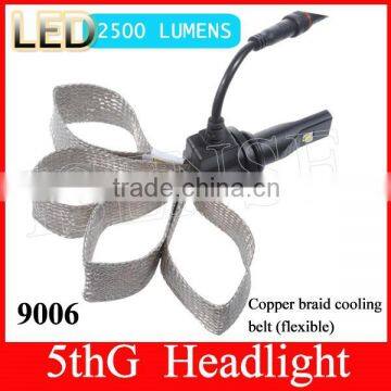 New fanless 5th headlight 2500lm 20w 12v 24v china led lighting 9006 auto parts