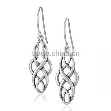 925 Silver Oval Dangle Sterling Earrings