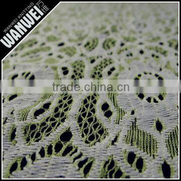 Nylon Polyester Lyca Fabric Lace Textile in Double Color Orange White Fabrics for Wedding Dress