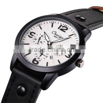 2016 Chaxigo Brand Fashion Stylist Military Army Pilot Leather Strap Sports Men's Amy Watch