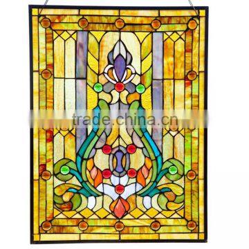 TW1824086, W18"H24" tiffany panel, hanging panel, tiffany windows, stained glass panel, stained glass windows