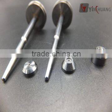 High precision fluid dispense valve needles tungsten carbide micro nozzles