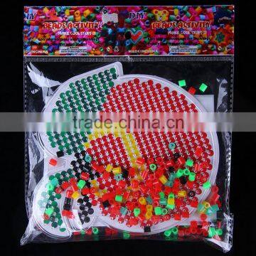 Direct selling plastic ironing perler beads ,Apple shape plastic moulds,colorful beads,blister packing with necessary tools