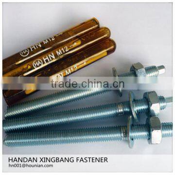 M14 chemical anchor bolt with nut and washer manufacturer in china