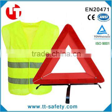 reflective safety vest warining triangle roadside assistance Kit