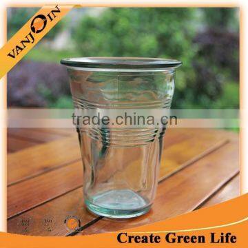 High Flint 500ml Crushed Glass Juice Cup Wide Mouth