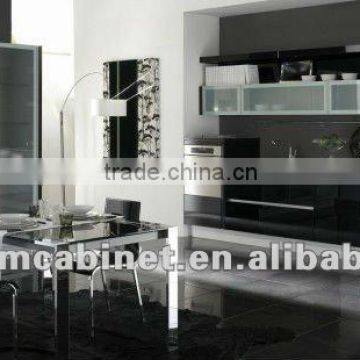 Elegant Black Lacquer Kitchen Cabinet