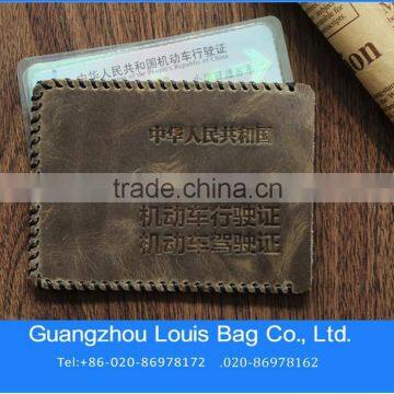 Driving license card holder genuine leather