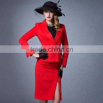 women red fashion elegant wool formal uniform for autumn /winter