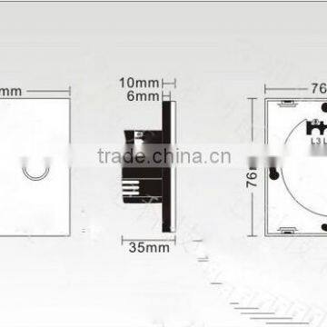 US/ EU Standards Modern Tempered Glass 3 Gang 1way White Wall Electric Smart Touch Switch photo-6