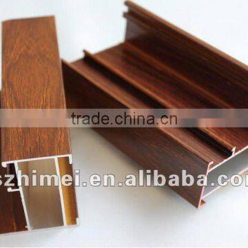 simulation of wood grain color aluminum profile for windows