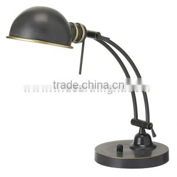 UL Listed Painted Black Adjustable Iron Reading Lamp With Knob Switch And Metal Shade T80282