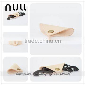 Small and cute vegetable tanning leather earphone storage holders